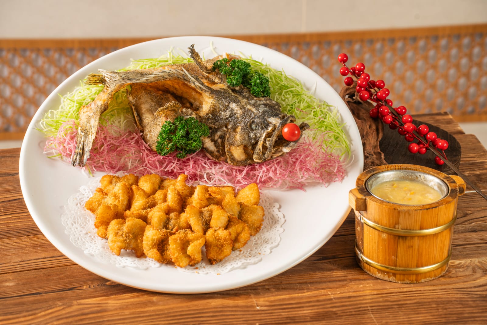Deep Fried Fish Fillet wih Corn Sauce